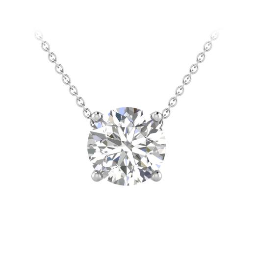 Above Love Lab Grown Diamond Solitaire Necklace in 14K White Gold