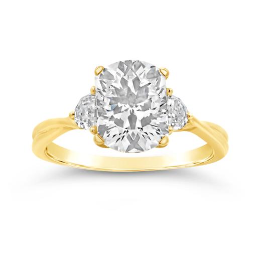 Above Love Lab Grown Elongated Radiant Diamond Ring in 18K Yellow Gold