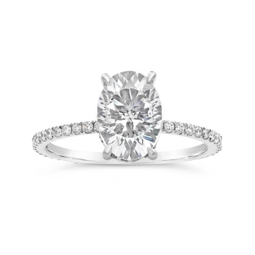 Above Love Lab Grown Oval Diamond Ring in 18K White Gold
