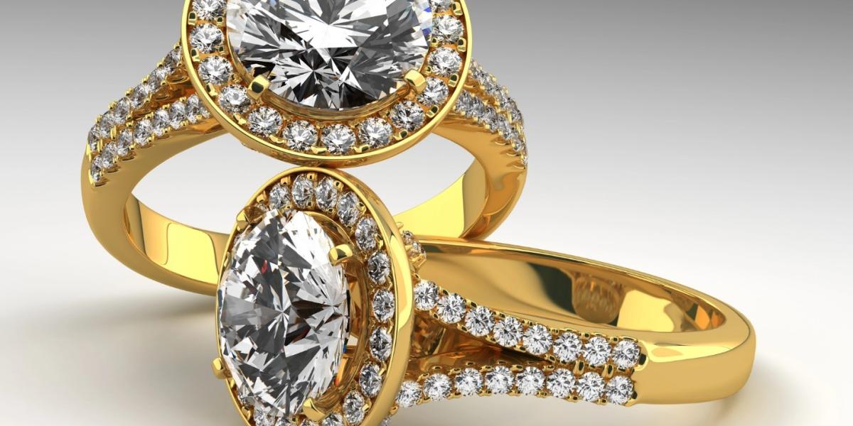 Two round-cut diamond and gold rings.