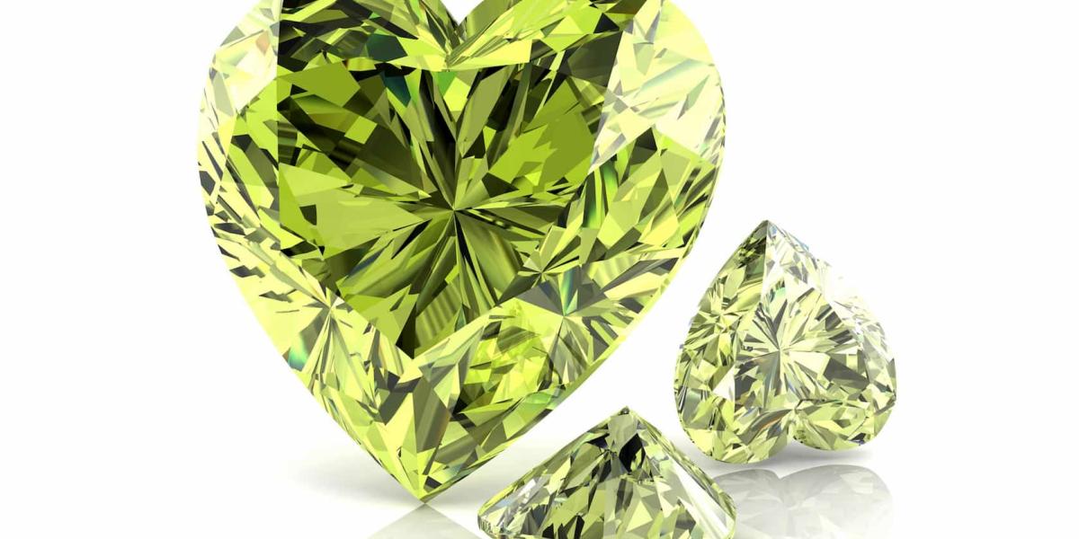Picture of heart shaped green diamonds
